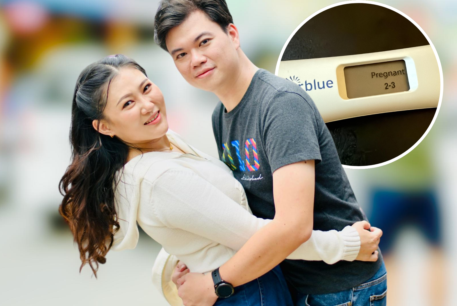 Couple with positive pregnancy test after TCM fertility and high-risk pregnancy support